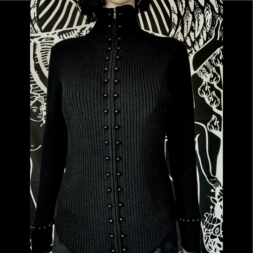 Black knit cardigan